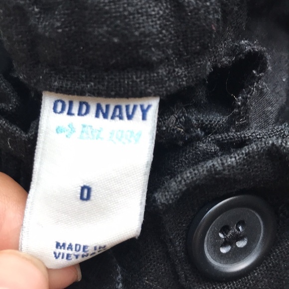 OLD Navy black linen blend tie front shorts size 0 - Picture 10 of 11